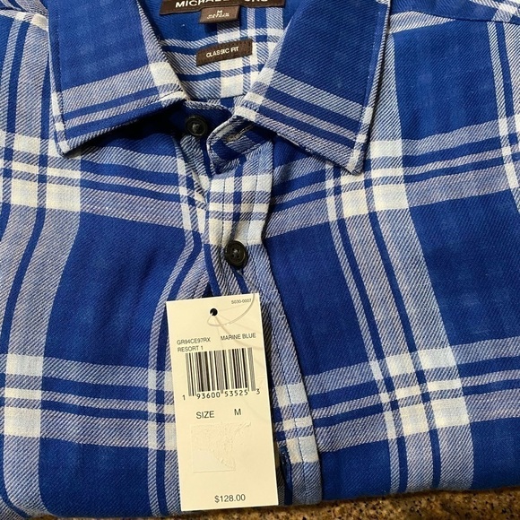Michael Kors Flannel Resort 1 Marine Blue Med NWT​​​​​​​​​​ - Picture 2 of 6